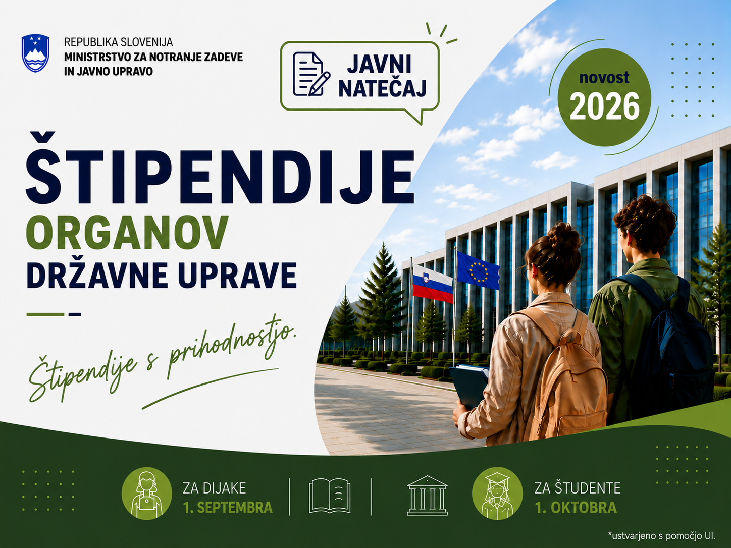 S štipendijami organov državne uprave do znanja in možnosti zaposlitve